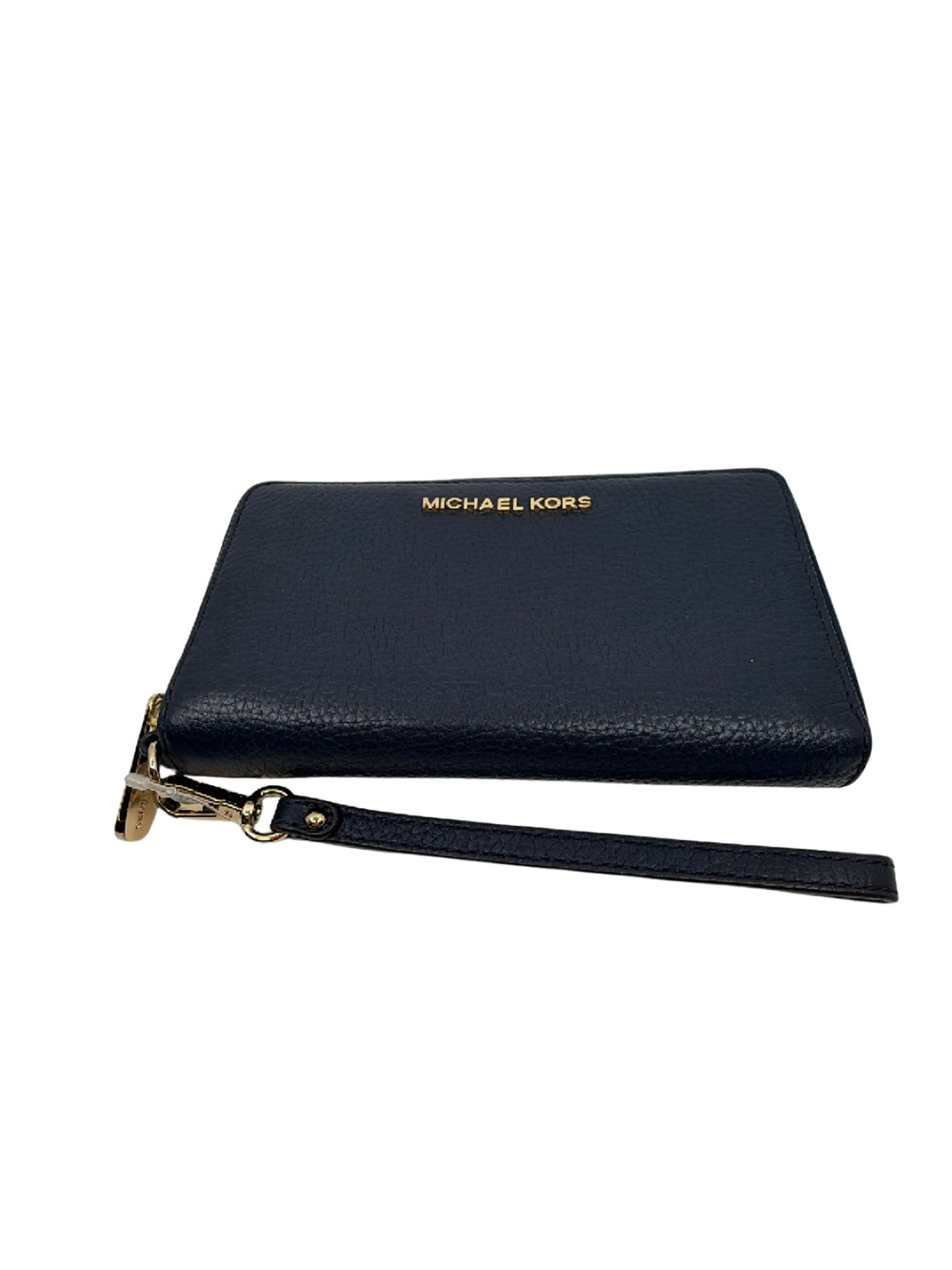 Michael Kors Jet Set Travel Continental Blue Pebbled Leather Wallet - Picture 1 of 8